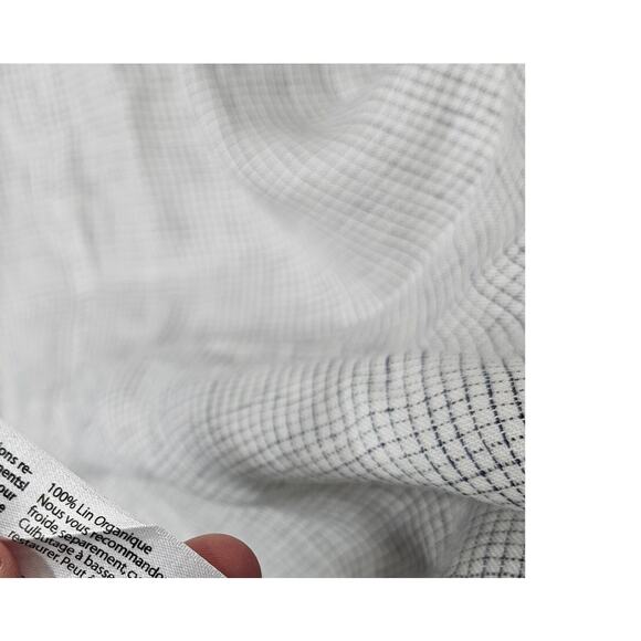 Eileen Fisher S Petite Ivory Windowpane Check Tunic Lagenlook Coastal Casual - Picture 3 of 5